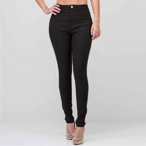 New! LOVER BRAND FASHION High Rise-Waisted Stretchy Black Skinny Jeans